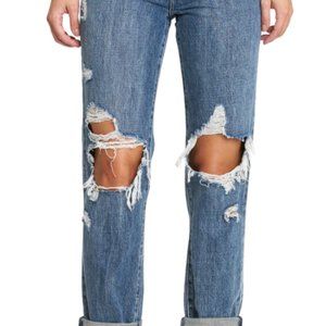 NWT Pistola Presley High Rise Relaxed Roller Jeans In Eternal Destructed